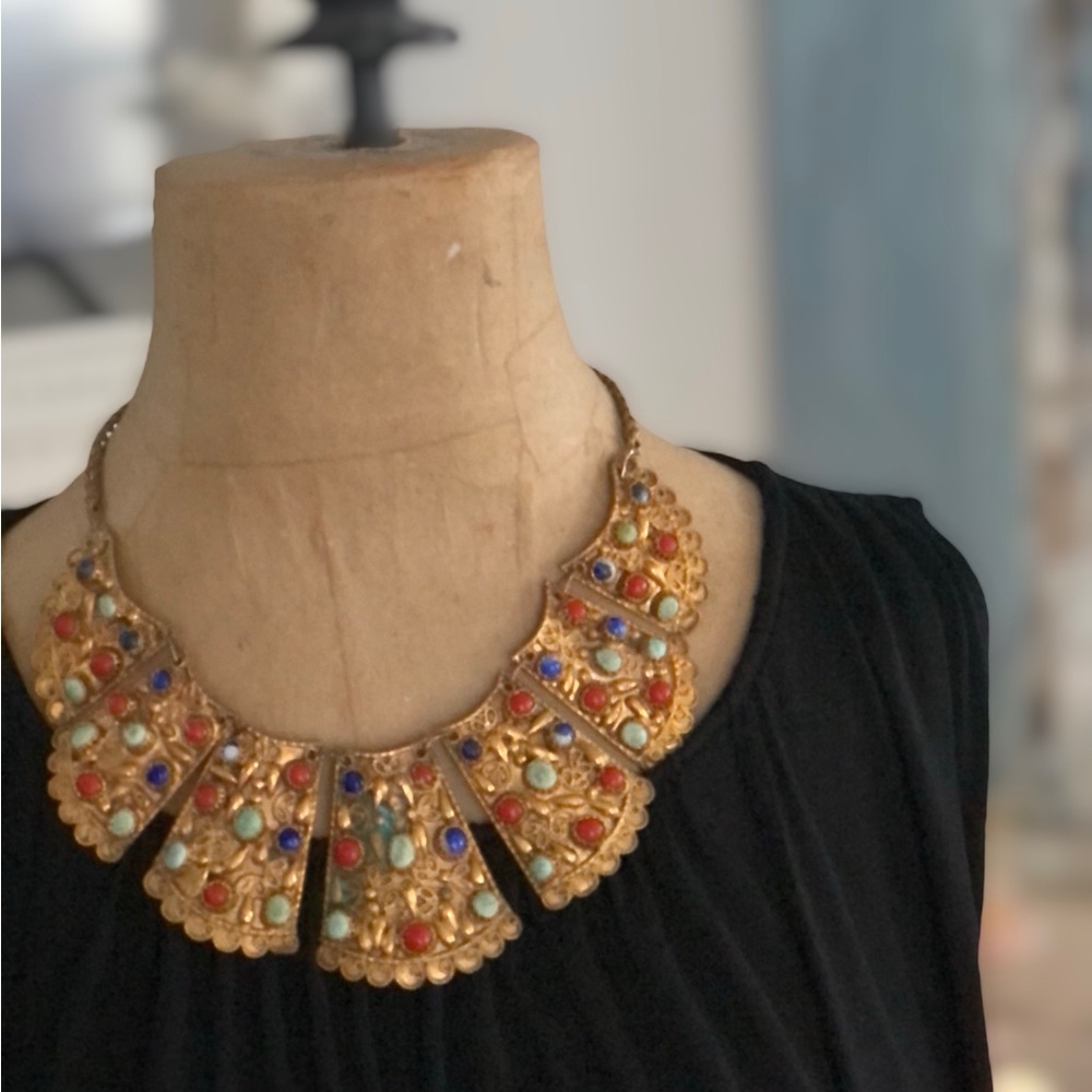Rare Egyptian-Like Necklace & Earring Set
